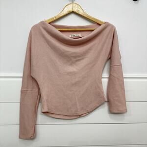 Women’s Free People We The Free Blush Pink Off Shoulder Asymmetrical Top S